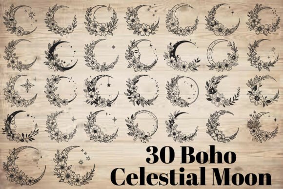 Boho Celestial Moon: A Design Asset for Mystical Creations