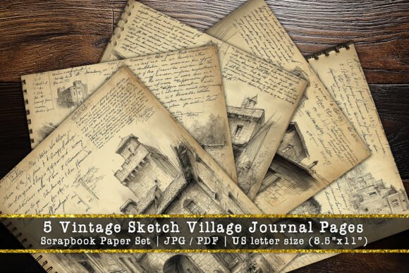 Capturing Old-World Charm with Vintage Sketch Village Paper