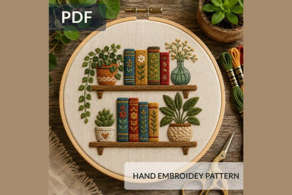 Cozy Bookshelf Hand Embroidery Pattern: A Designer's Stitch Guide