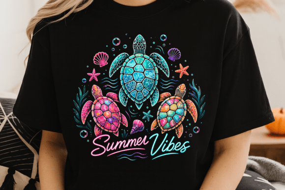 Dive Into Tropical Design with Summer Vibes Turtle PNG
