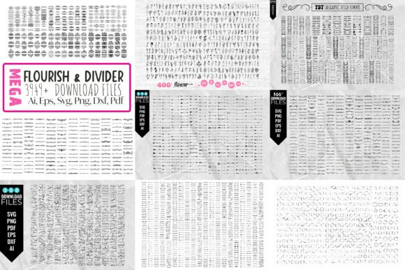 Elevate Every Design with the 3949+ Mega Flourish & Divider SVG Bundle