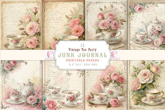Embrace Shabby Chic with Vintage Tea Party Junk Journal Pages