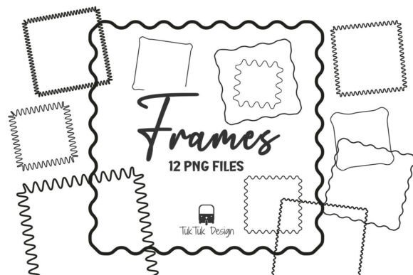 Frame, Square Wavy Border SVG & PNG: A Vintage Doodle Charm