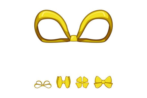 Gold Ribbon Forming Various Bow Shapes: A Designer's Guide