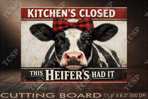 Kitchen is Closed Cow Cutting Board: A Graphic for Every Culinary Space