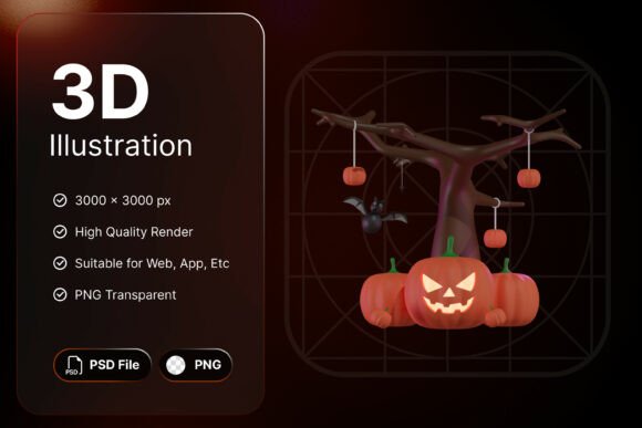 Pumpkin Tree Halloween Icon: Elevate Your Spooky Designs