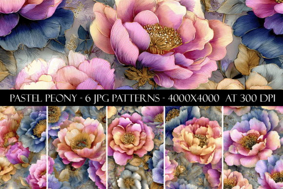 The Enduring Charm of Pastel Peony Flowers Seamless Patterns
