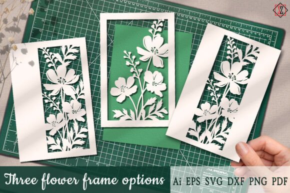 Three Elegant Flower Frames for Every Creative Project