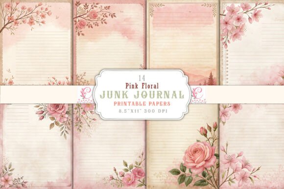 Timeless Elegance: Using Vintage Pink Floral Junk Journal Pages