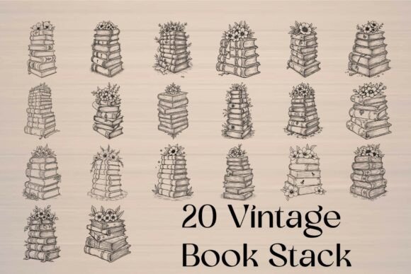 Timeless Vintage Charm: The Vintage Book Stack SVG Bundle