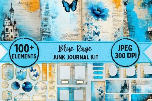 Unleash Bold Creativity with the Blue Rage Junk Journal Kit