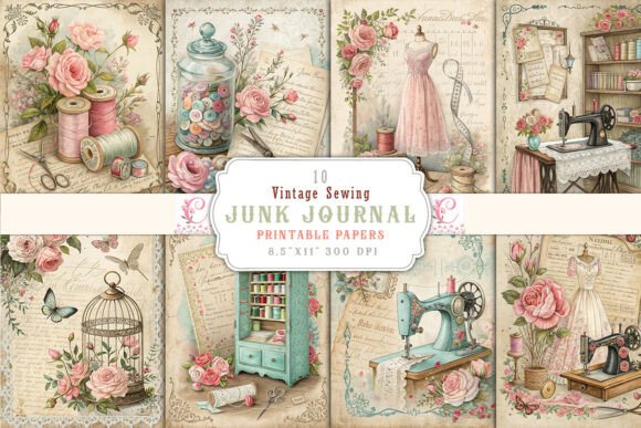Unleash Your Creativity with Vintage Sewing Junk Journal Pages