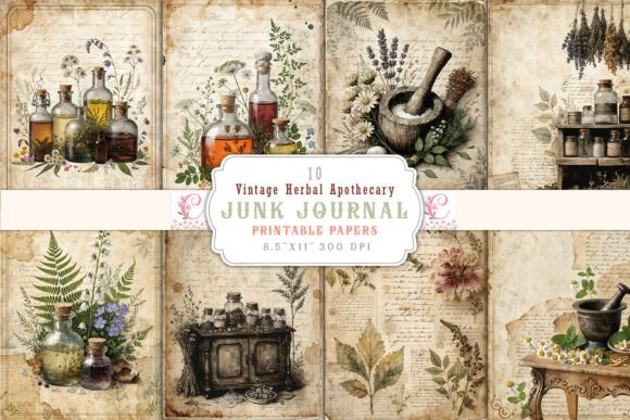 Unlocking Creativity with Vintage Herbal Apothecary Junk Journal Pages
